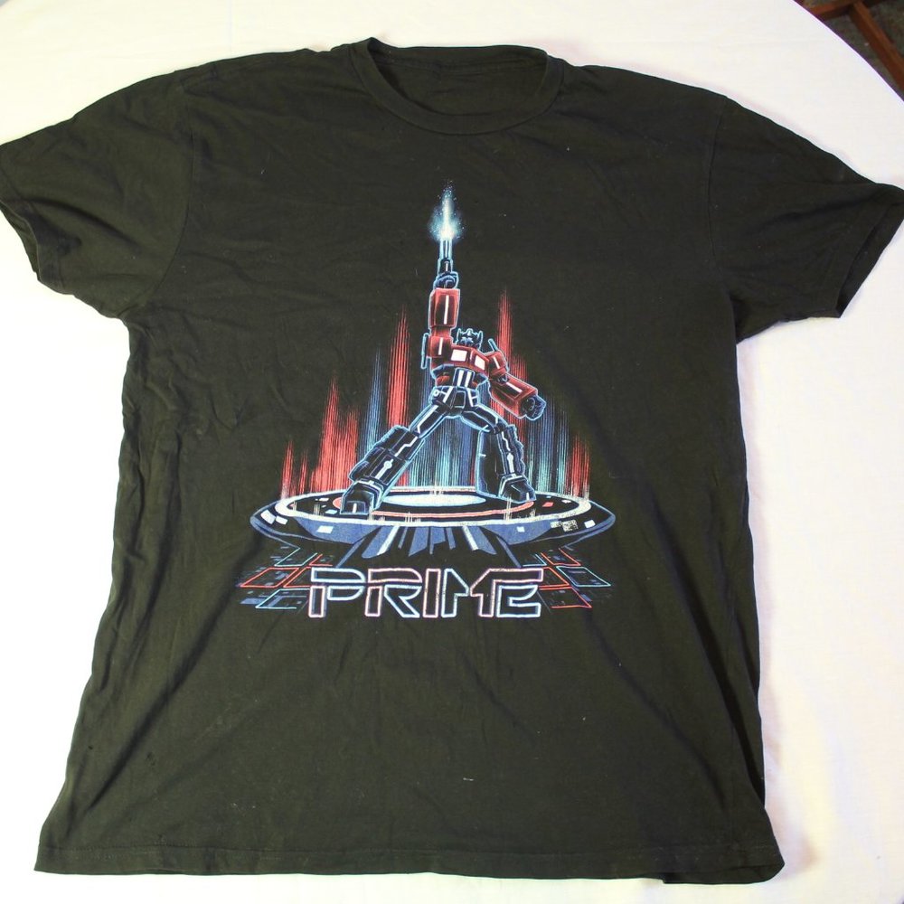 transformers/tron black shirt worn condition some holes as shown in pics